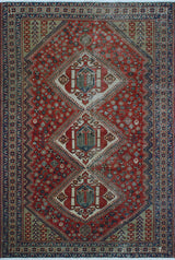 Vintage Distressed Mcarthur Red Rug, 6'9x9'9