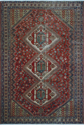 Vintage Distressed Mcarthur Red Rug, 6'9x9'9