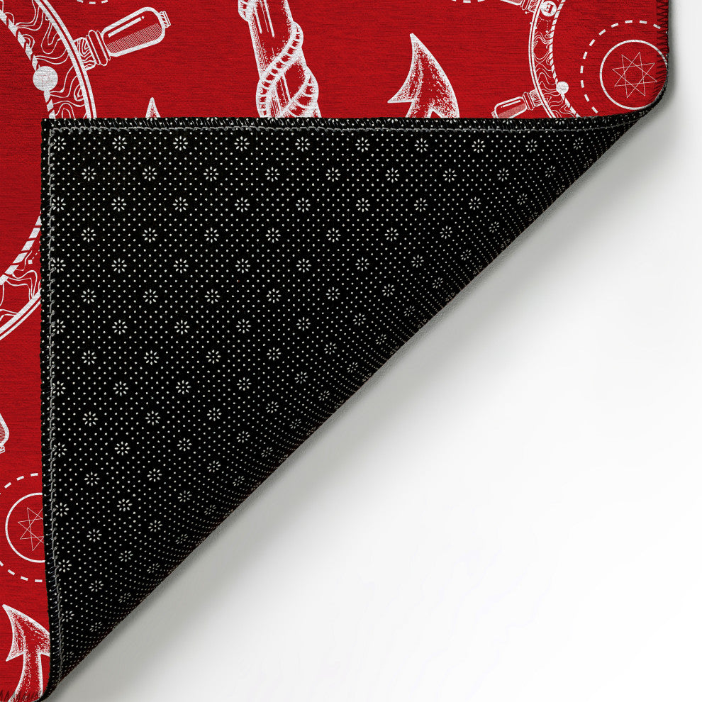 Indoor/Outdoor Harbor HA9 Red Machine Washable 2'3" x 7'6" Runner Rug