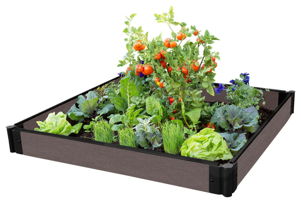 Weathered Wood Raised Garden Bed 4' x 4' x 5.5ï¿½ ï¿½ 1ï¿½ profile