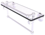 Pacific Grove 16" Twisted Glass Shelf with Towel Bar, Satin Chrome