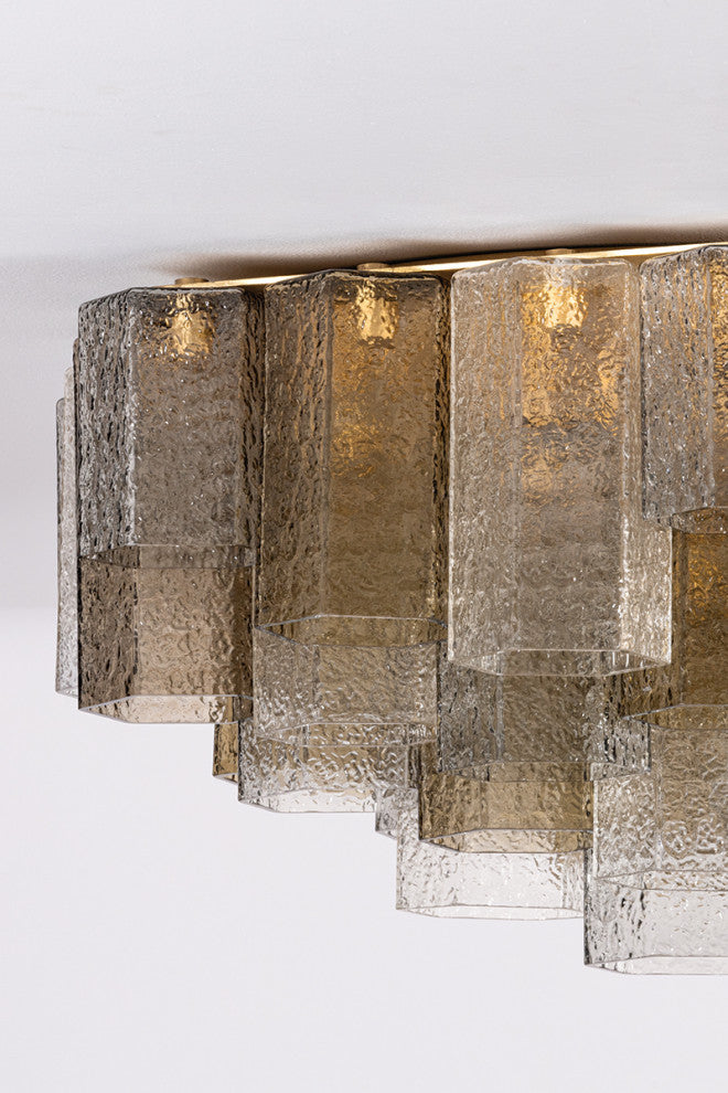 Corbett Lighting Helsinki Semi Flush, Vintage Gold Leaf, 26"Dx12.25"H