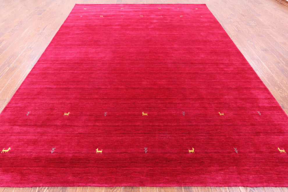 9' 0" X 12' 0" Persian Gabbeh Hand-Knotted Wool Rug - Q15225