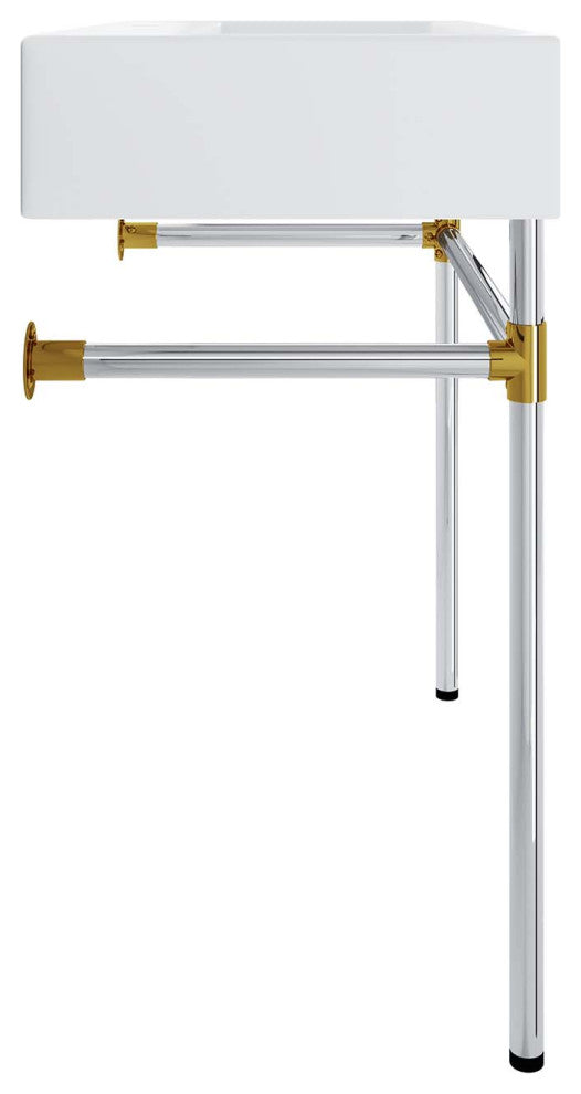 Redeem 32" Silver Stainless Steel Wall-Mount Bathroom Vanity