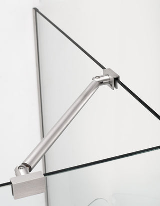 Bromley 29.25"-30.25"x32.375"x72" Frameless Corner Hinged Shower Enclosure