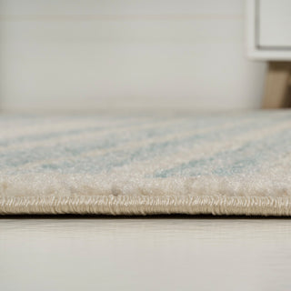 Khalil Modern Berber Stripe Cream/Turquoise 5 ft. x 8 ft. Area Rug