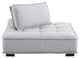 Saunter Tufted Fabric Armless Chair Light Gray