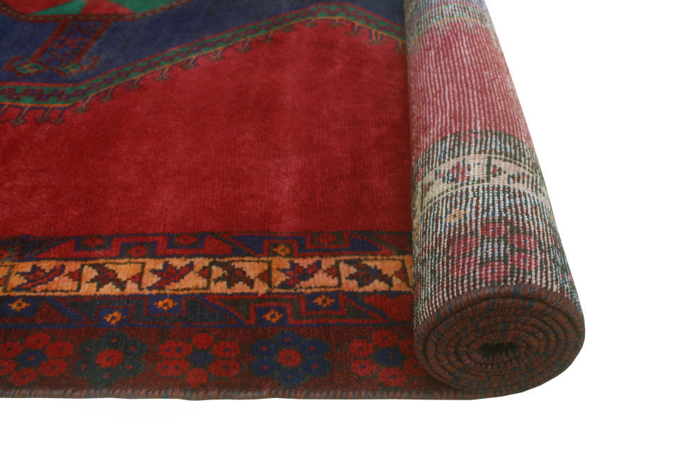 Fine Vintage Distressed Evalina Red/Blue Runner, 5'3 x 11'6