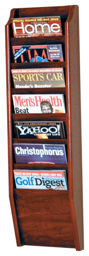 Cascade 7 Pocket Magazine Rack, Mahogany