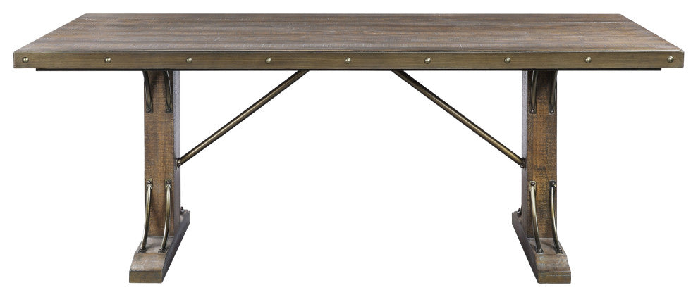 ACME Raphaela Dining Table, Weathered Cherry Finish