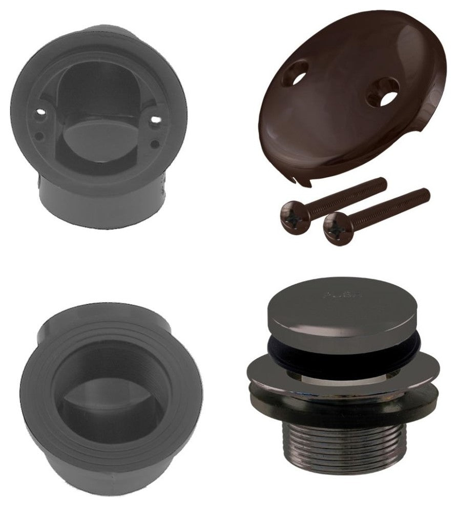 Tip Toe Sch. 40 ABS Plumber's Pack With 2-Hole Elbow, Oil Rubbed Bronze