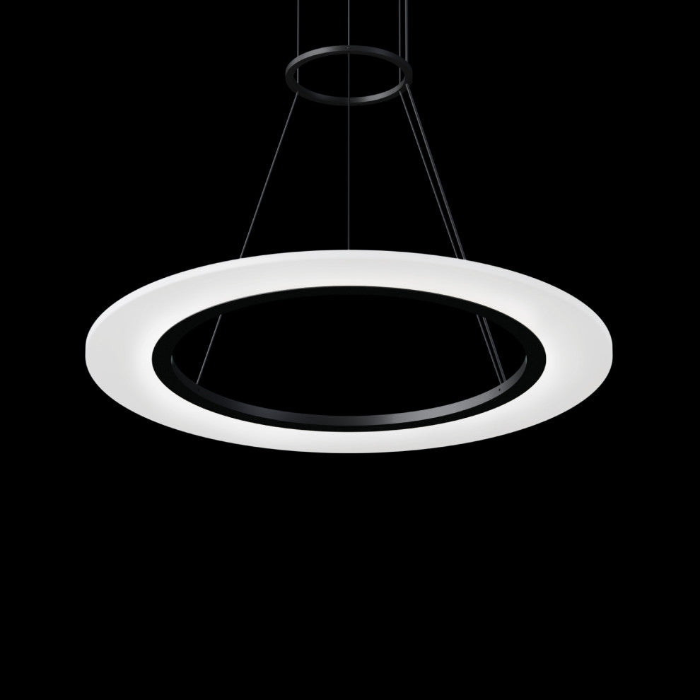 Sonneman 2071 Arctic Rings 24"W LED Suspension Pendant - Satin Black