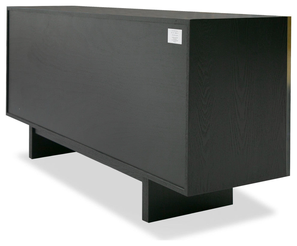 Modrest Elmira Glam Black Ash, Gradient Stainless Steel Buffet