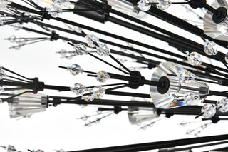Victor 48" Crystal Starburst Oval Pendant, Black