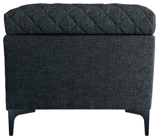 Reece Upholstered Storage Bench, Charcoal Gray