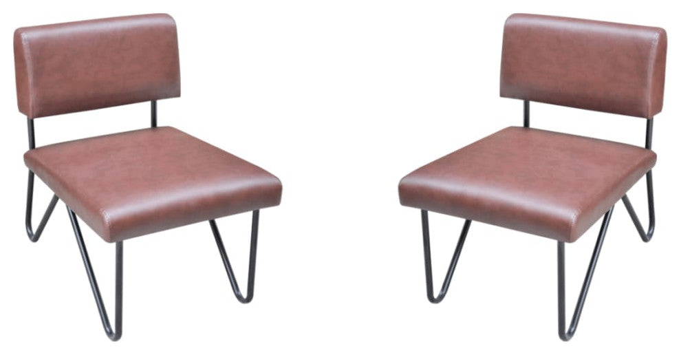 vidaXL Sofa Chairs 2 pcs Brown Faux Leather