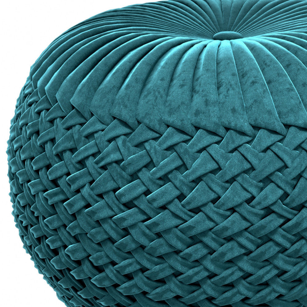 Grafton Velvet Round Pouf