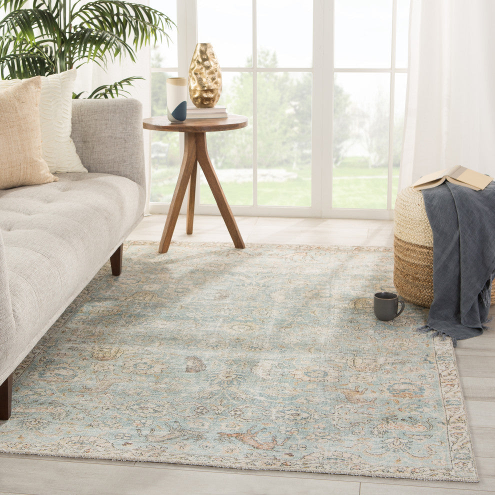 Jaipur Living Stag Oriental Teal/Gold Area Rug, 2'6"x8'