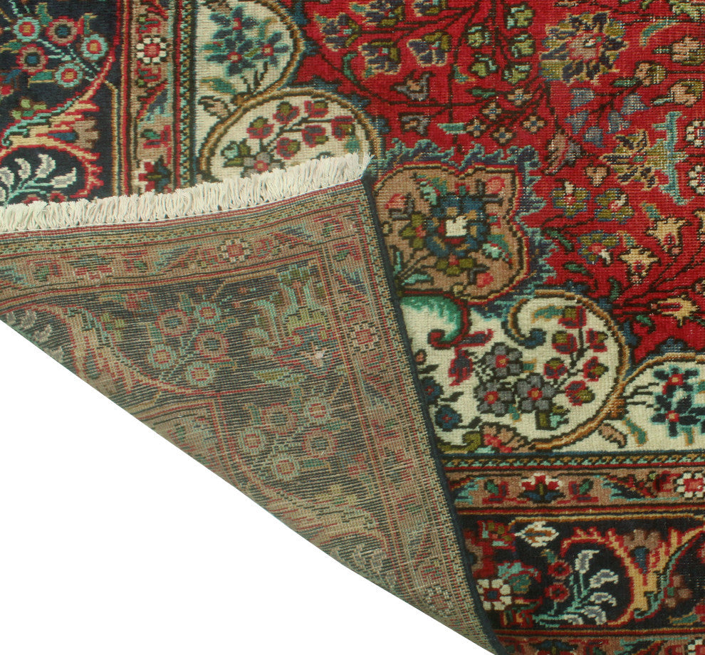 Fine Vintage Distressed Levi Red/Navy Rug, 6'10 x 9'11