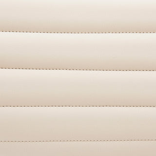 Gionni Adjustable Swivel Cream Faux Leather and Black Wood Bar Stool