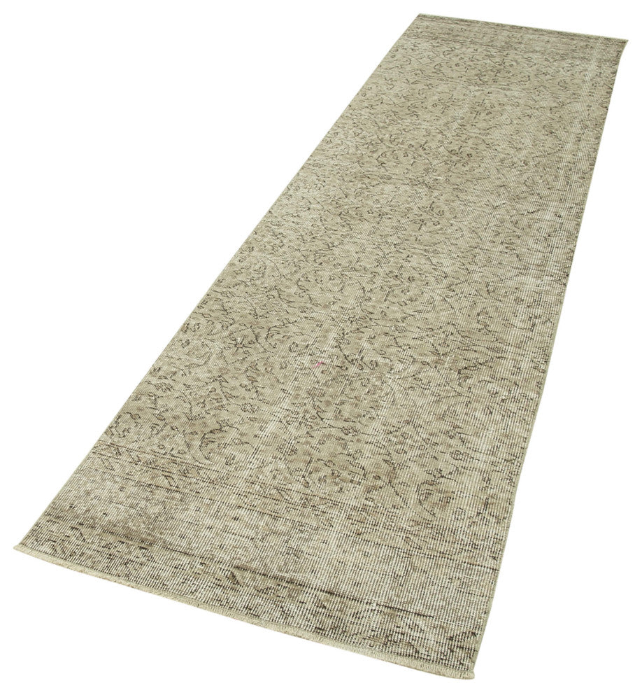 Rug N Carpet - Handmade Oriental 2' 8" x 10' 0" Over-dyed Hallway Runner Rug