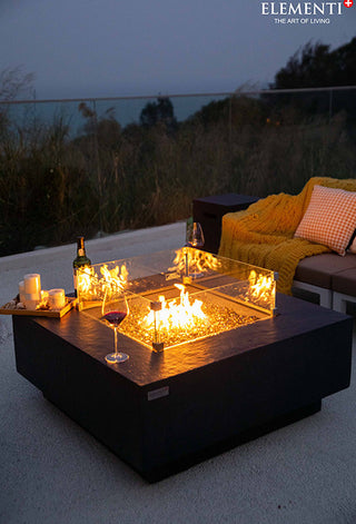 Bergen Square Dark Grey Concrete 40" Natural Gas Fire Table by Elementi Plus