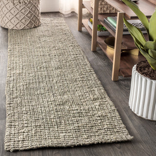 Pata Hand Woven Chunky Jute Gray 2'x14' Runner Rug