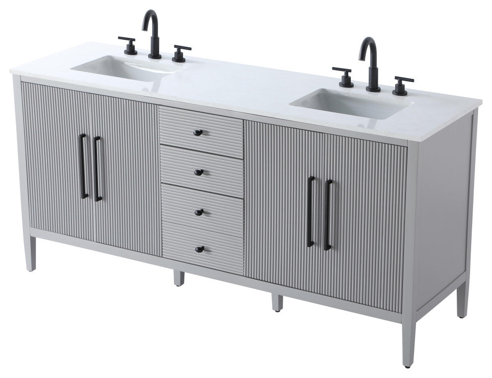 Home Living 72" Double Bathroom Vanity, Grey