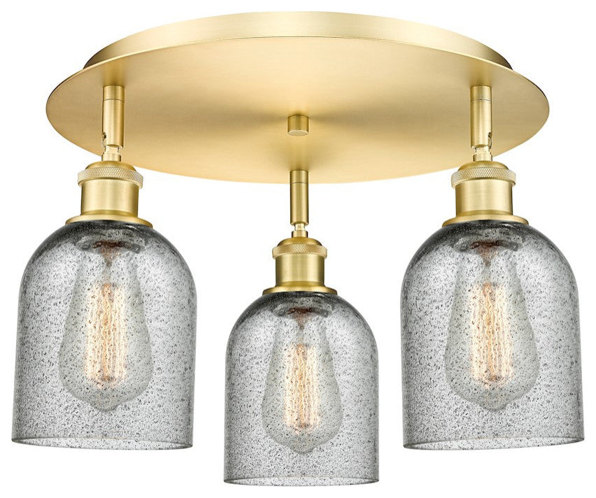 Innovations Lighting Caledonia 3-Light 17" Flush, Gold/Charcoal, 516-3C-SG-G257