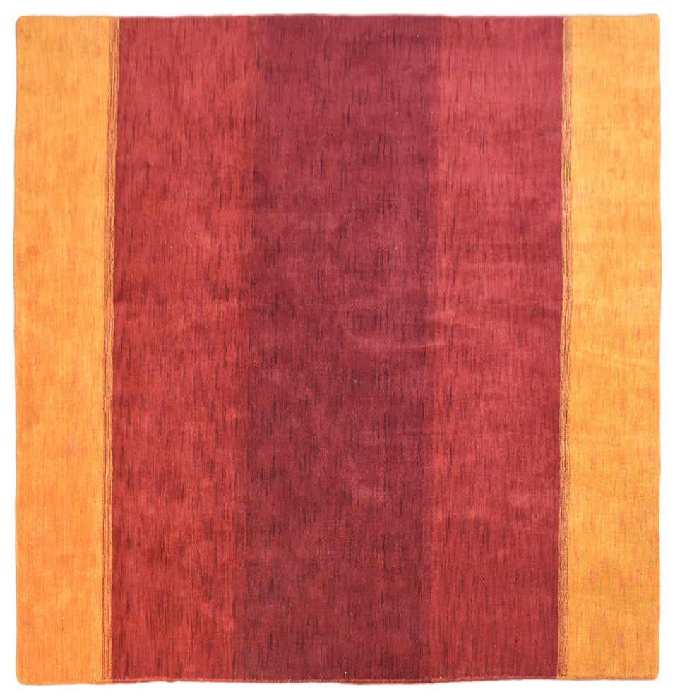 HAND KNOTTED LOOM WOOL ECO-FRIENDLY AREA RUGS-Rectangle,Orange Red,Contemporary