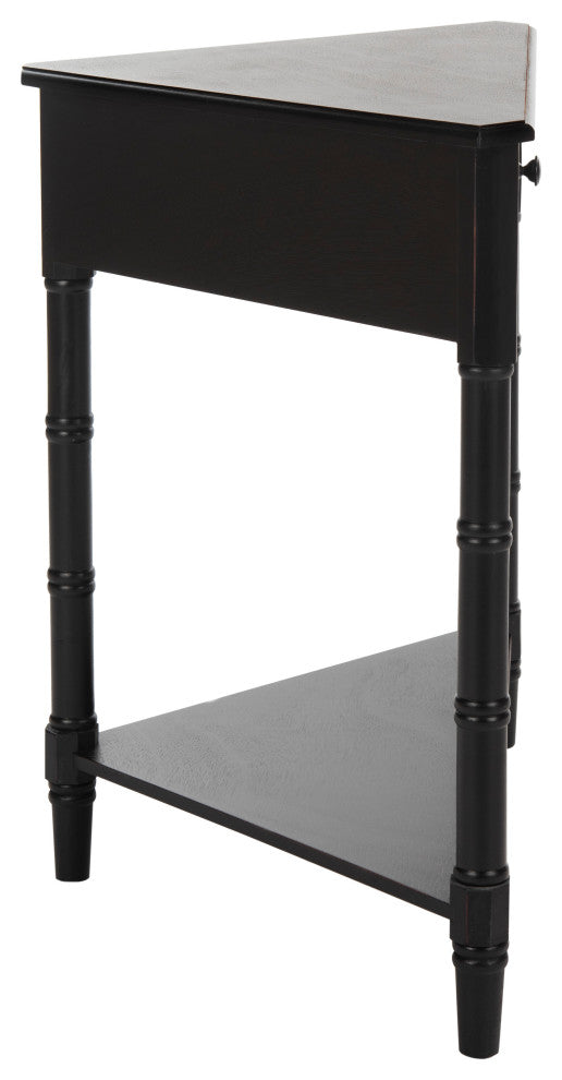 Safavieh Gomez Corner Table With Storage Drawer, Distressed Black