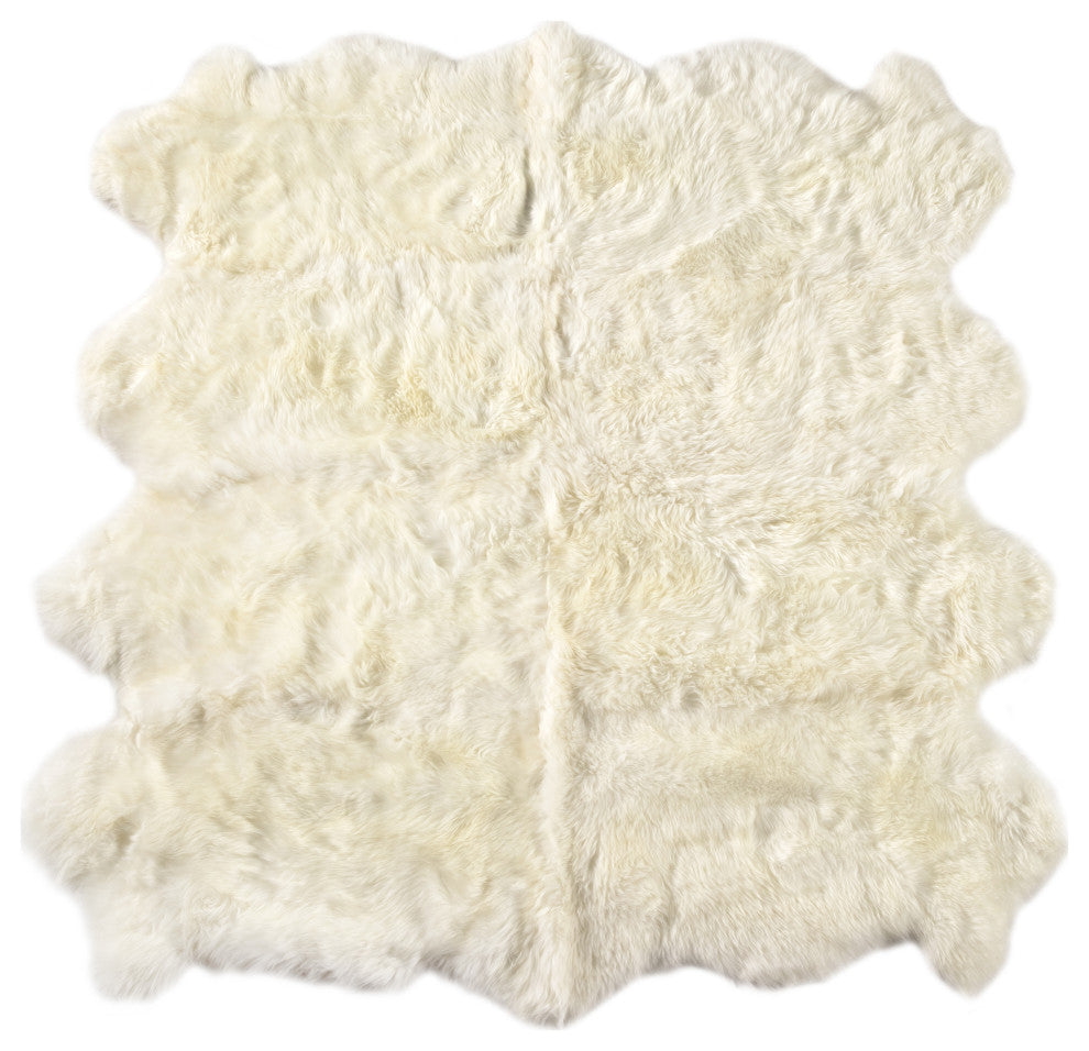 Lalo Lambskin Rug-White-5.7'x5.75'