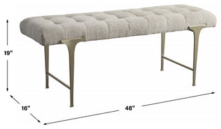 Uttermost Imperial Upholstered Gray Bench