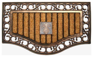 A1HC First Impression Natural Copper Finish Rubber and Coir Brush Mat, 30"x18"