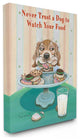 Stupell Industries Never Trust Funny Cartoon Pet Dog Design, 16"x20" , Canvas