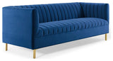 Shift Channel Tufted Performance Velvet Sofa - Navy