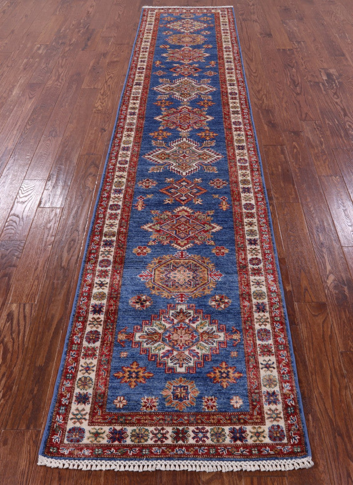 Runner Handmade Super Kazak Wool Rug 2' 9" X 12' 5" Q11233