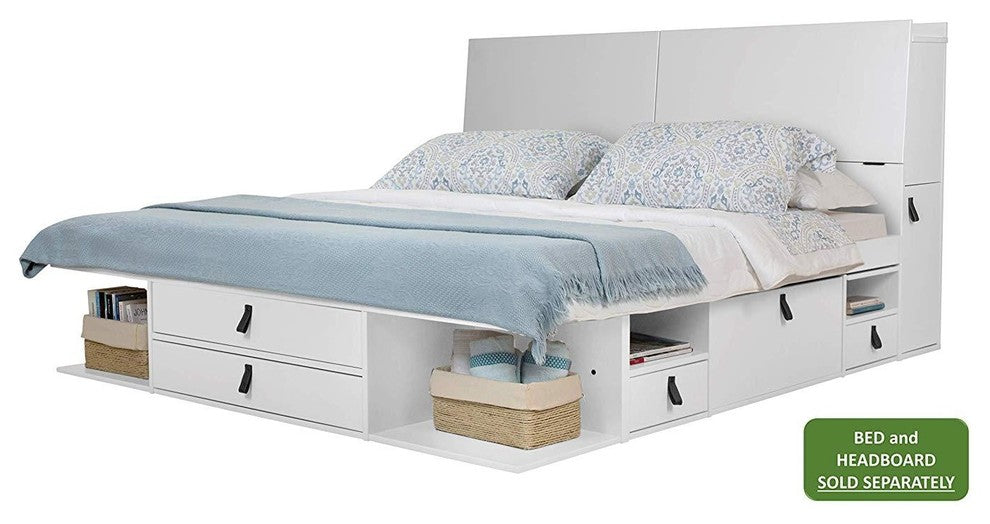 Memomad Bali Storage Headboard (Queen Size, Off White)