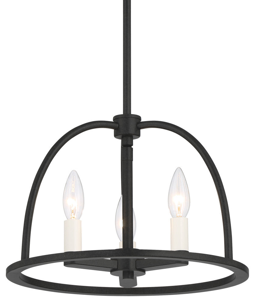 Abbott 3-Light Black Chandelier