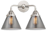 Large Cone Bath Vanity Light, Polished Chrome, Plated Smoke, Plated Smoke