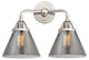 Large Cone Bath Vanity Light, Polished Chrome, Plated Smoke, Plated Smoke