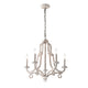 5-Light Distressed Antique White Farmhouse Chandelier Glam