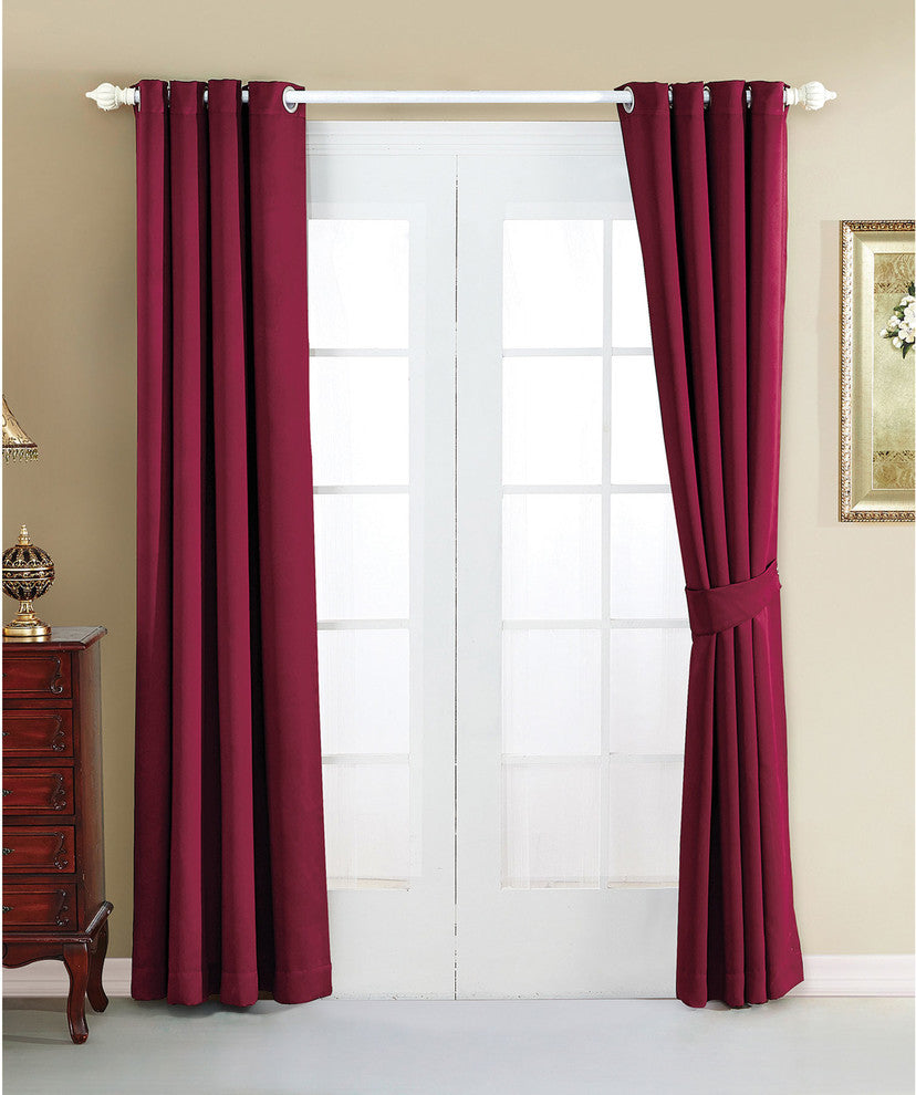 Serenta Black Out Curtains 4 Piece Sets, Burgundy, 54" X 96"