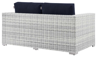 Convene Outdoor Patio Loveseat Light Gray Navy
