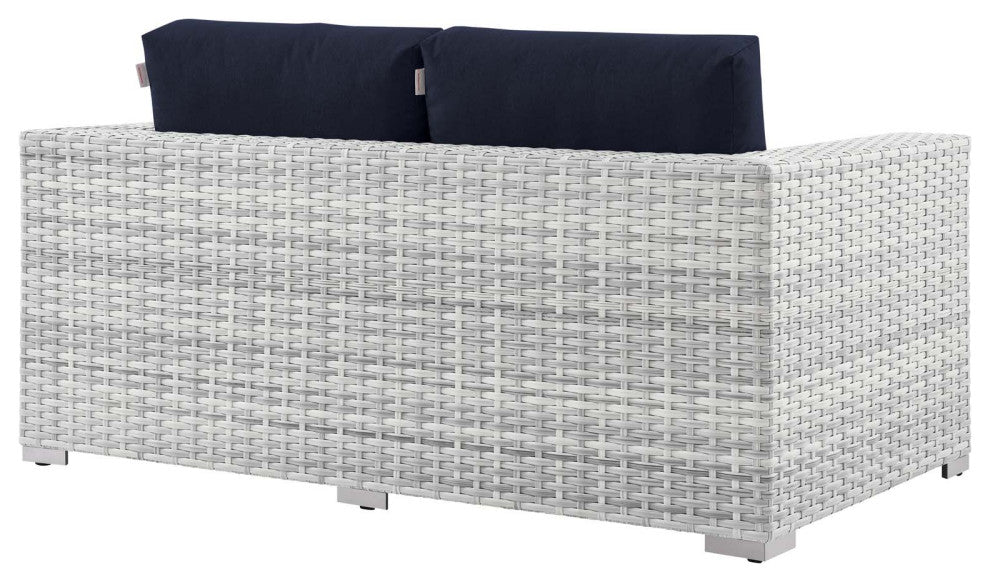 Convene Outdoor Patio Loveseat Light Gray Navy