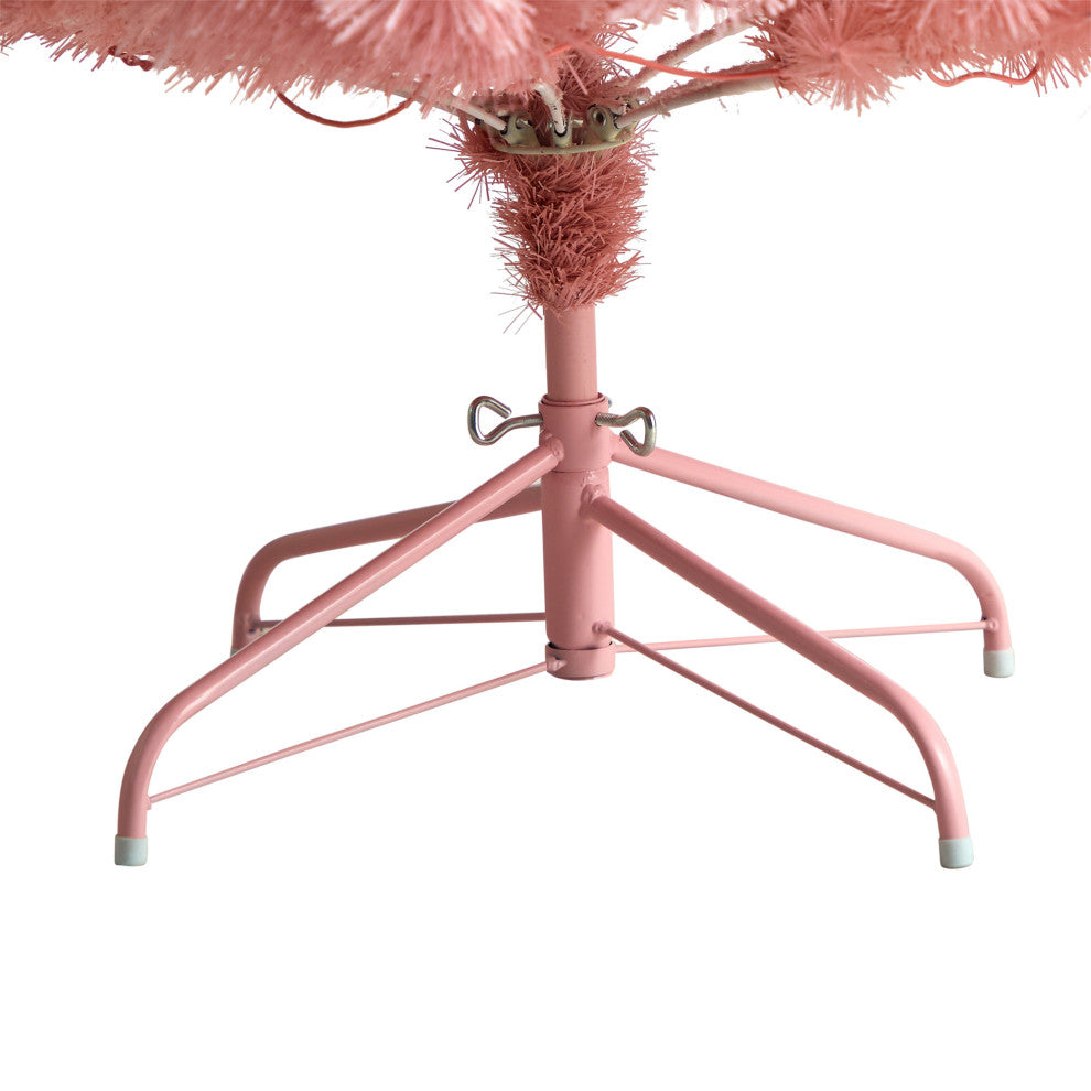7' Holiday Pink Cashmere Artificial Christmas Tree With 300 LED lights