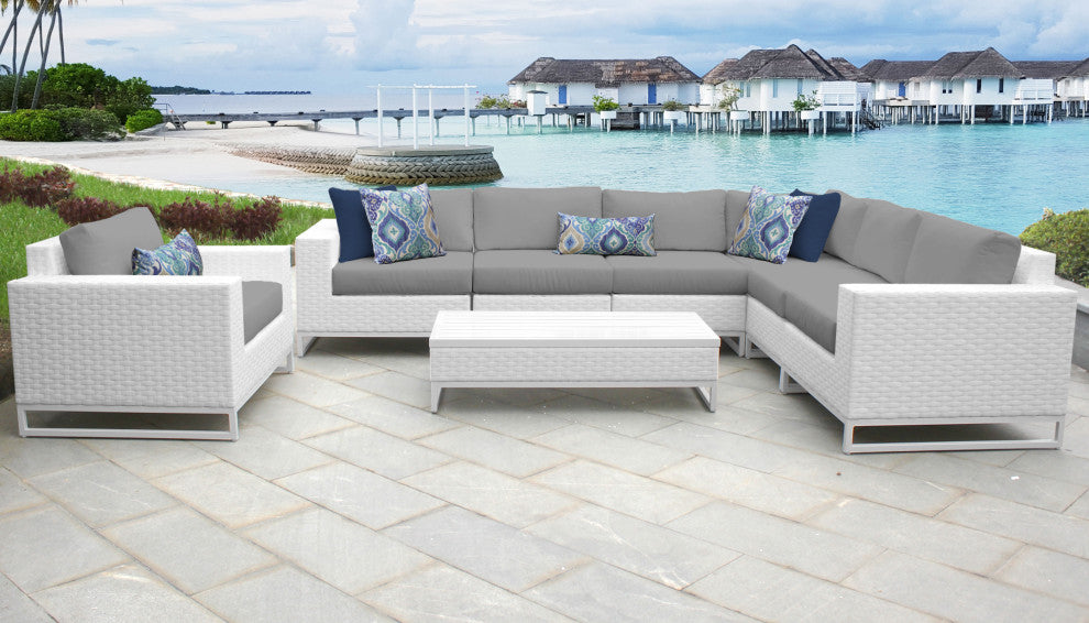 Miami 8 Piece Outdoor Wicker Patio Furniture Set 08b