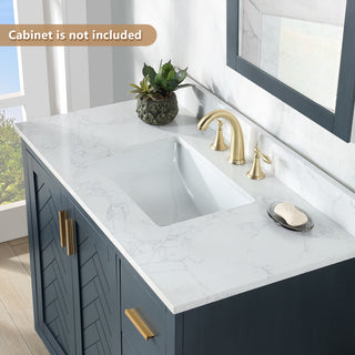 Engineered Stone Vanity Top in Grain White, 43", Single Sink