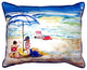 Playing On The Beach Large Indoor/Outdoor Pillow 16x20