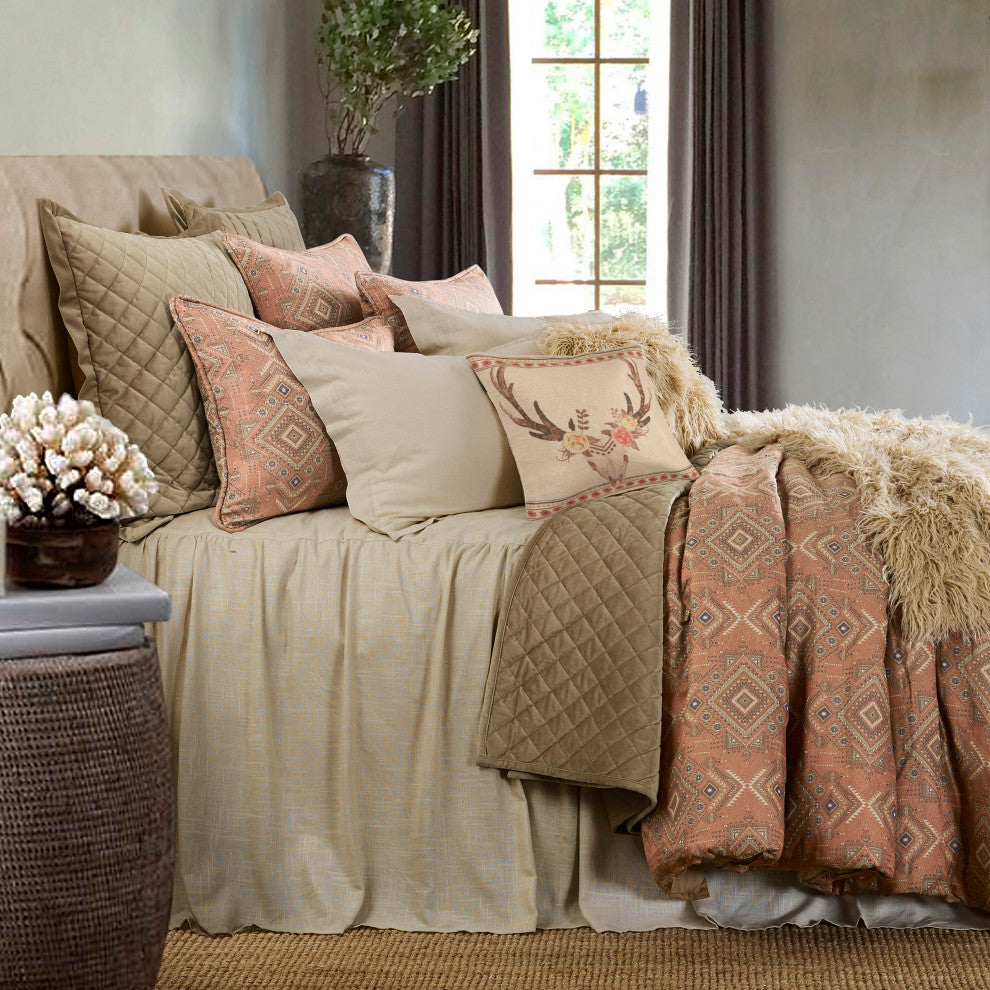3 Piece Luna Bedspread Set, Light Tan, King